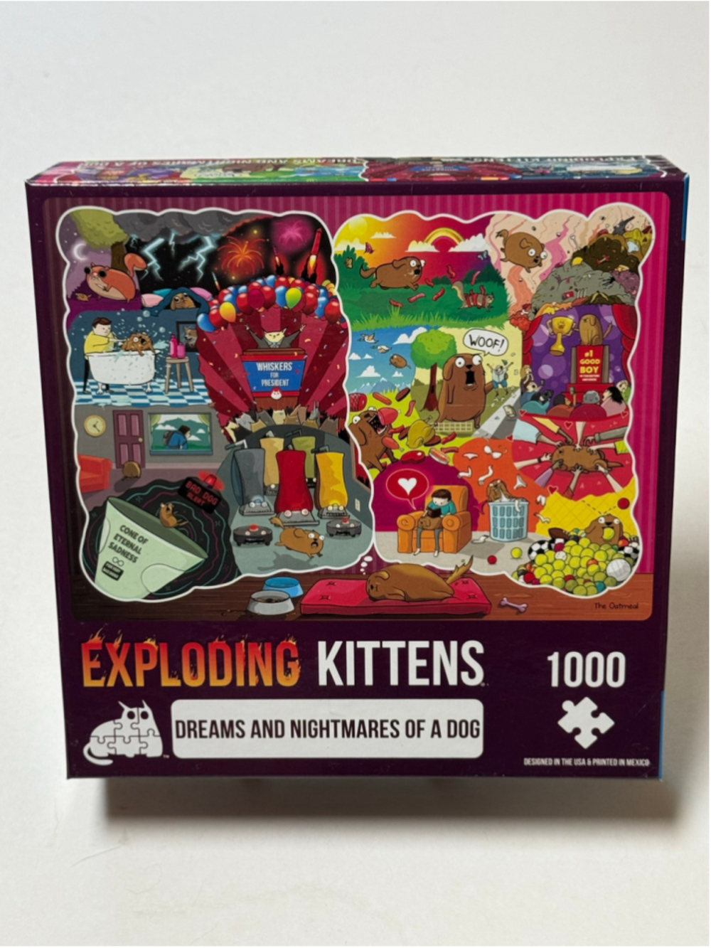Exploding Kittens Dreams and Nightmares of a Dog 1000 Piece Puzzle NEW